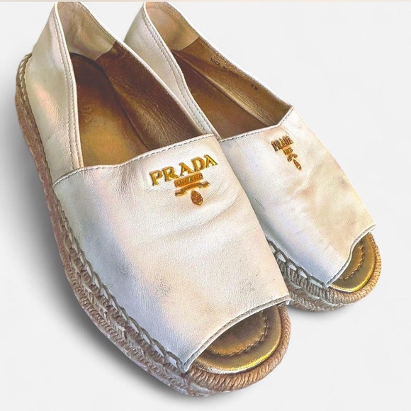 Prada Cream Espadrille Flats with Jute Sole - Picture 2 of 8